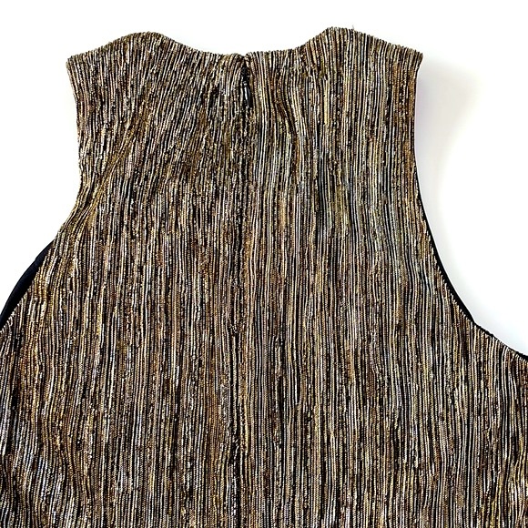 Muse Black and Gold Metallic Cross Knot Sleeveless Dress, Fully Lined, Size 2 - Picture 7 of 16